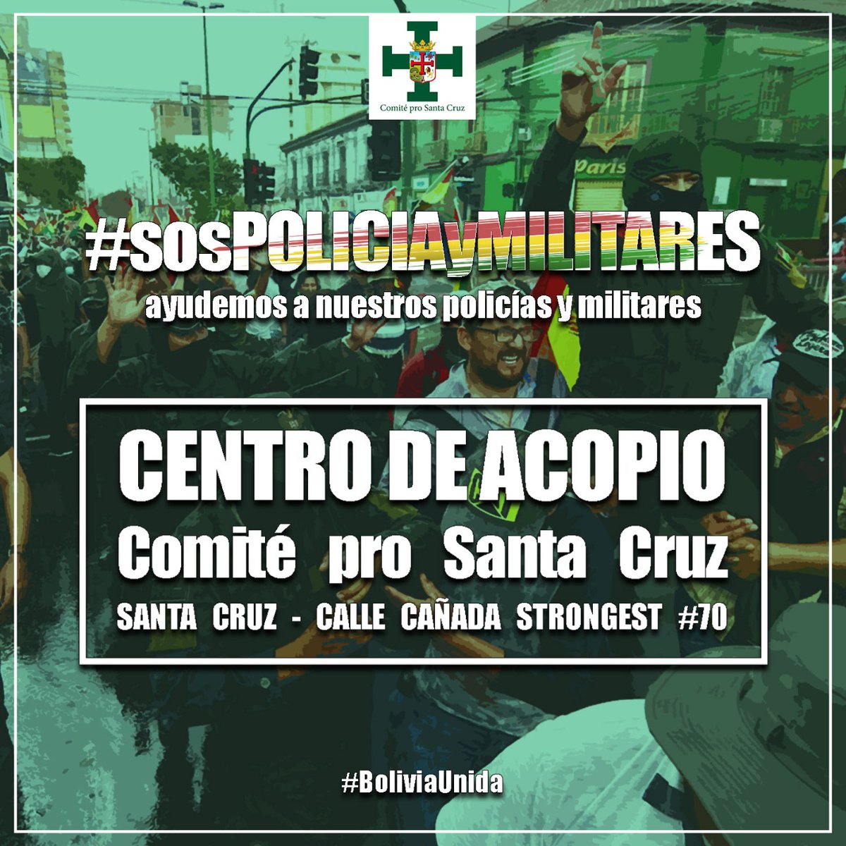 ComiteProSC's tweet photo. Demostremos nuestro corazón solidario con nosotros hermanos policías y militares. Hoy nos necesitan. https://t.co/waRnbr7oT9