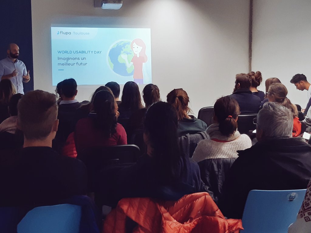 YnovToulouse's tweet photo. [Ux Design]👉 Démarrage sur notre campus du #meetup de la communauté @flupa de #toulouse. Réflexions autour du futur à l'occasion du #WorldUsabilityDay2019 💪🤩 merci aux organisateurs et intervenants, participants bienvenue! #uxdesign  @wd_rocks @Continental_fr @studiodarman https://t.co/VvzDcWVPur