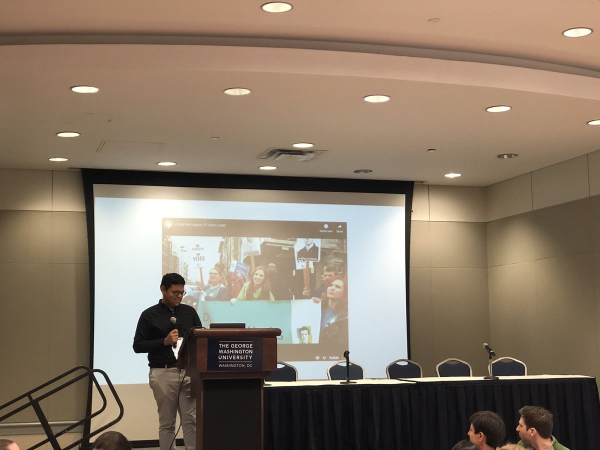 AndrewGoodmanF's tweet photo. On the last day of the #SLSVSummit, #AndrewGoodman Ambassador Cyrus Commissariat from @ASU is giving the final #SLSVTalk about Andrew Goodman, James Chaney, and Michael Schwerner. By fighting voter suppression and supporting the #StudentVote, we #LiveTheLegacy. https://t.co/DDcjnlHMcM