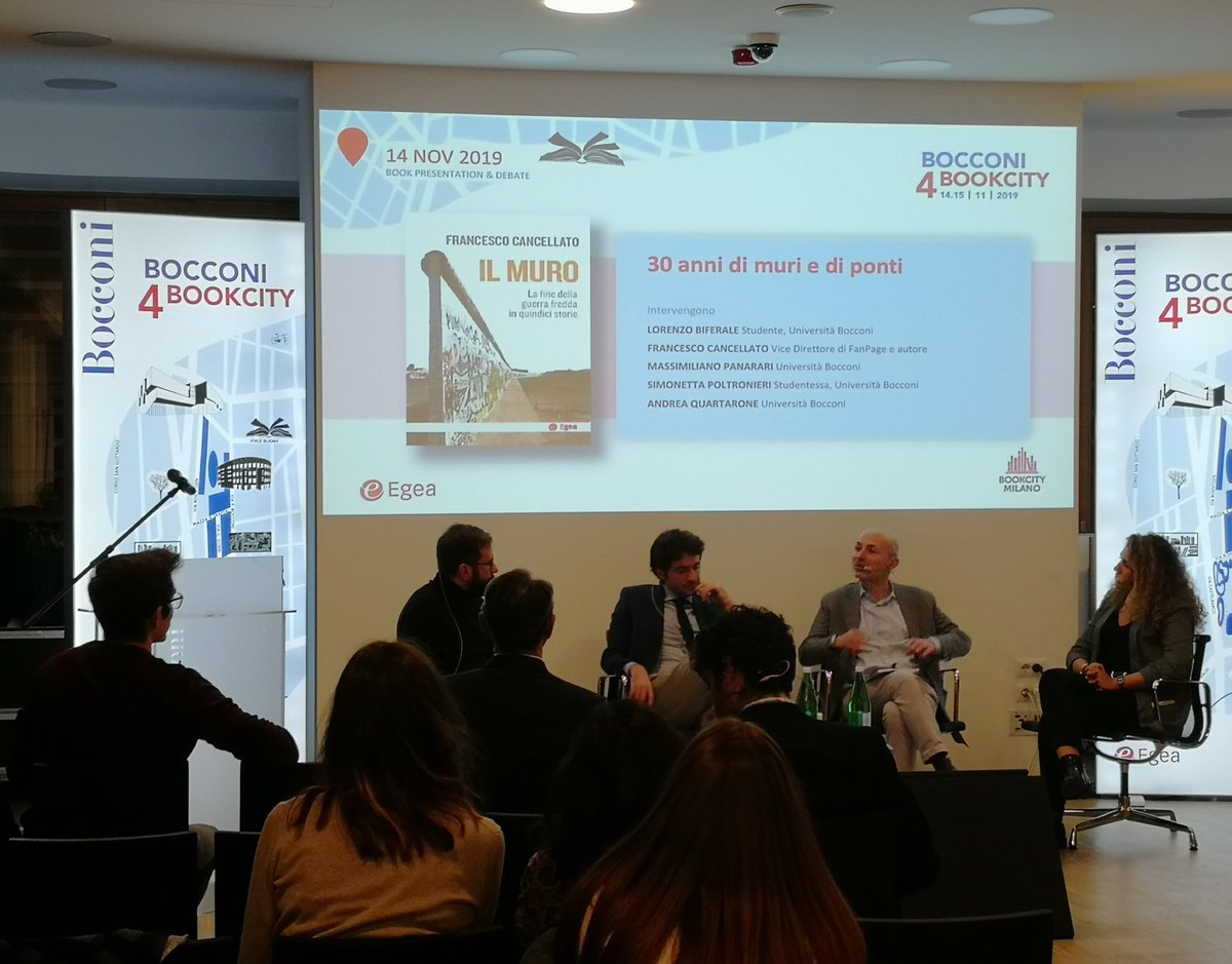 egeaonline's tweet photo. #bocconi4bookcity #inEgea @MPanarari: i #socialmedia, nati come piattaforme su cui confrontarsi liberamente, rischiano di diventare luoghi serrati che creano tribù chiuse e costruiscono #muri virtuali, ma non per questo meno reali #IlMuro #BCM19 @Unibocconi @fcancellato https://t.co/nZWtJeNm8t