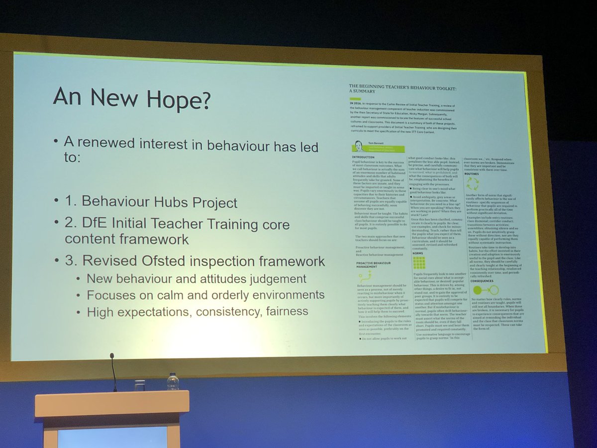MrWayfield's tweet image. Brilliant training rollout for training teachers on how to deal with behaviour by @tombennett71. Agree with everything he spoke about and how clear routines, showing children what is expected can turn challenging behaviour around on a huge scale. #SAAShow19