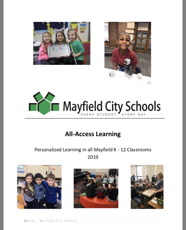 mwalkerglenn's tweet photo. Great session today at the Ohio School Improvement Institute learning how Mayfield is personalizing learning. Ex.—kids can take a traditional course or a self-paced course. Loved learning about “The Option” kids have to self pace learning in all courses! #OSII19 @suptmayfield https://t.co/UL2xVp9UXK