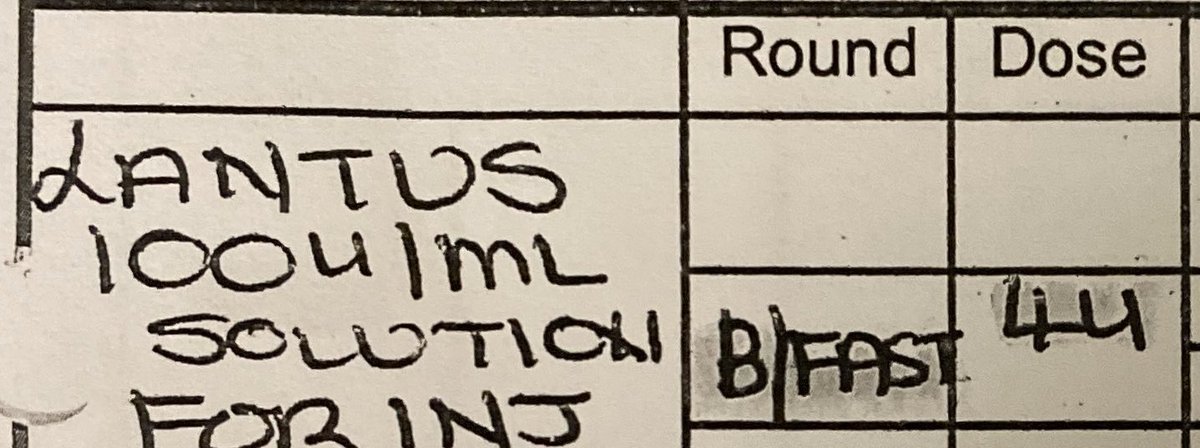44 or 4u?
A patient was admitted to ED from a Care Home and in the GAD her insulin dose was documented as 11x her actual dose! 44 units was documented, 4 units was the prescribed dose. This highlights the importance of prescribing “units” instead of “u” “iu” ...