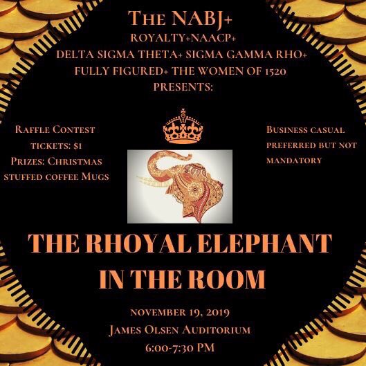 RoyaltySHSU's tweet photo. But before that...

Join us for  @NABJ_SHSU’s “The Rhoyal Elephant in the Room.” 

Ft. lovely ladies from 
@RoyaltySHSU 
@SHSUNAACP_6816 
@SHFullyFigured
@1520_shsu
@KappaMu_DST 
@KappaMuPoodles https://t.co/OIyA9u0ajo