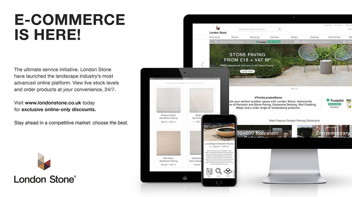 _LONDONSTONE's tweet photo. Blog - London Stone E-Commerce Is Here!

Our new e-commerce website is live and kicking! Learn more about live stock levels, improved galleries, and exclusive trade-only online discounts [https://t.co/IFhXPeF6nU]!

#ThisIsLondonStone https://t.co/jJigCHyIiZ