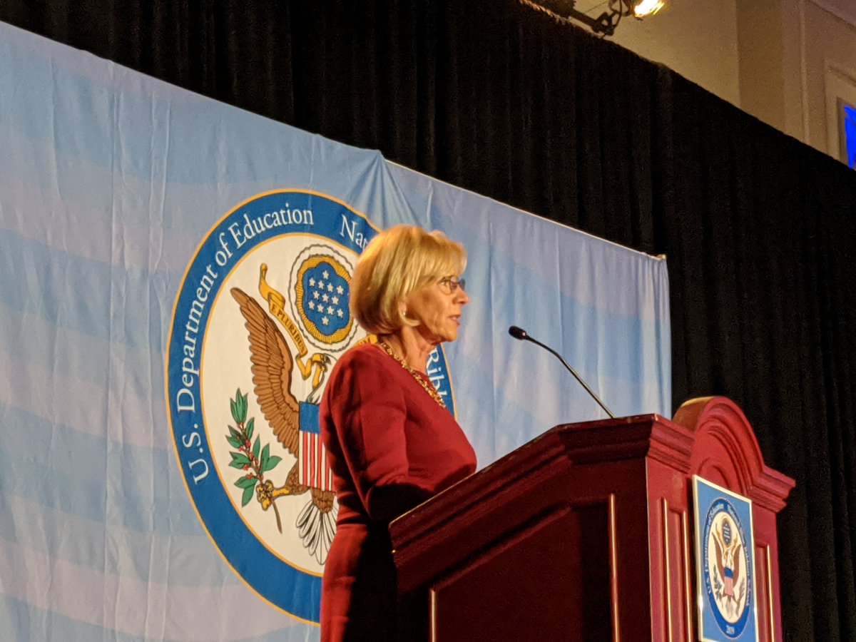 National Blue Ribbon (@natlblueribbon) on Twitter photo "Your vision for meeting students' needs and guiding them toward achievement is inspiring. But this kind of success is so much more than school buildings. It's the people." - @betsydevosed, Secretary of Education <a href="/usedgov/">U.S. Department of Education</a> at #NBRS2019 "Your vision for meeting students' needs and guiding them toward achievement is inspiring. But this kind of success is so much more than school buildings. It's the people." - @betsydevosed, Secretary of Education <a href="/usedgov/">U.S. Department of Education</a> at #NBRS2019