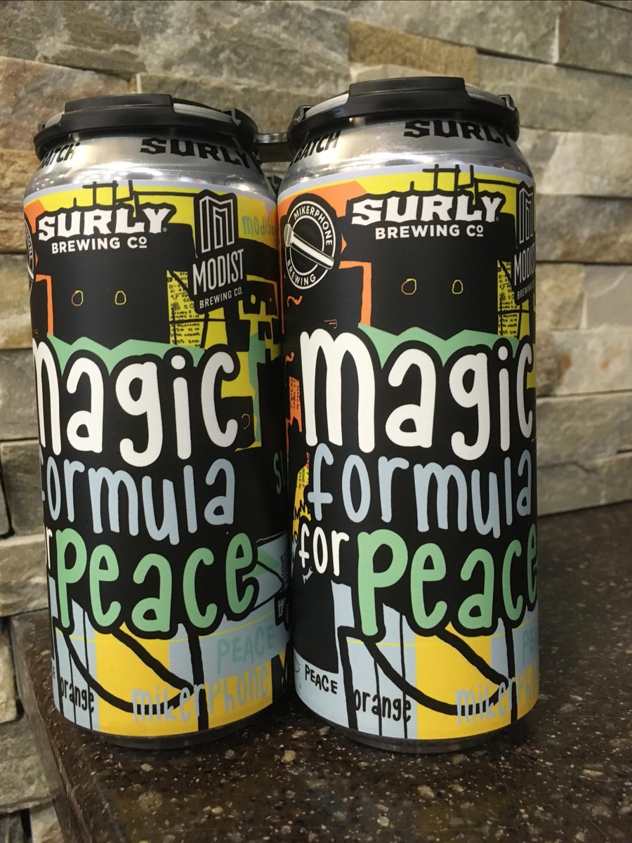 The latest collaboration just arrived from Surly Brewing Company and Modist Brewing Company called Magic Formula for Peace.
