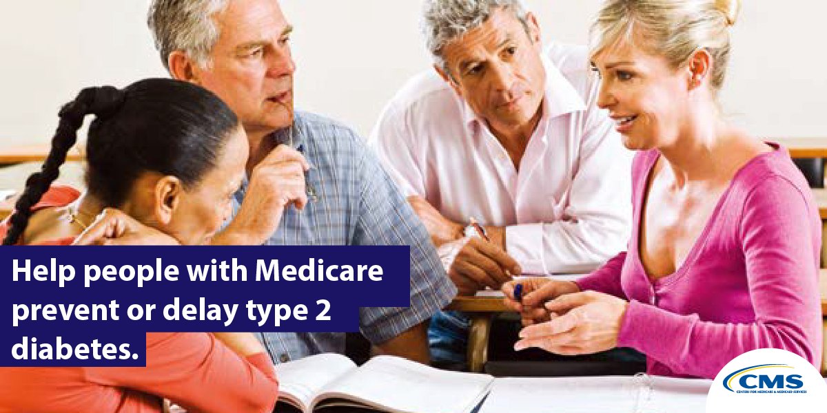 SeemaCMS's tweet image. As a provider, you can help improve your patients’ health by reducing their risk of type 2 #diabetes. Become a Medicare #DiabetesPreventionProgram supplier &amp;amp; help your patients through group-based training &amp;amp; individual support. go.cms.gov/mdpp