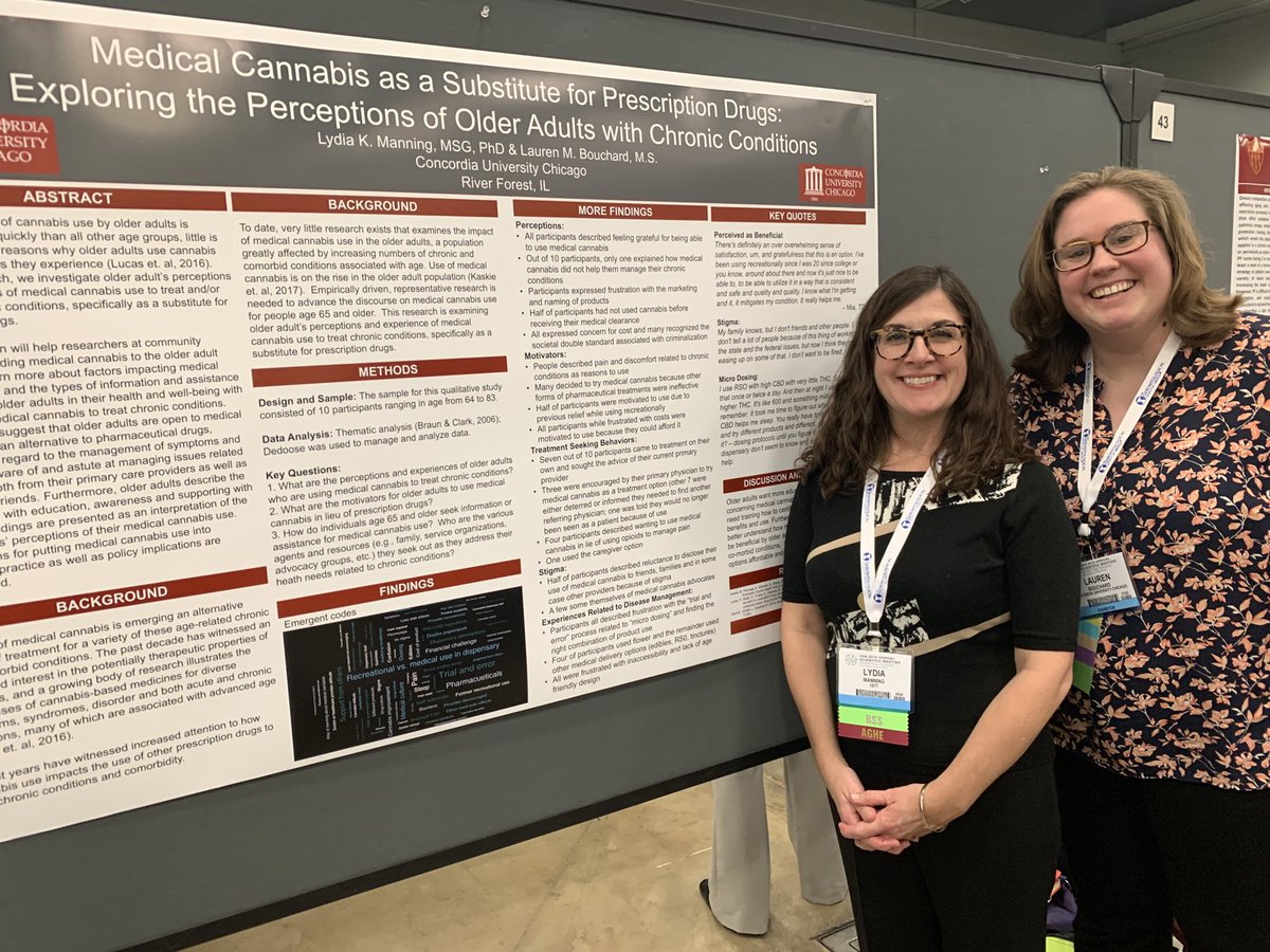 Presenting research on medical cannabis use for older adults. More is needed. #GSA2019 ⁦<a href="/CUChicago/">Concordia University Chicago</a>⁩