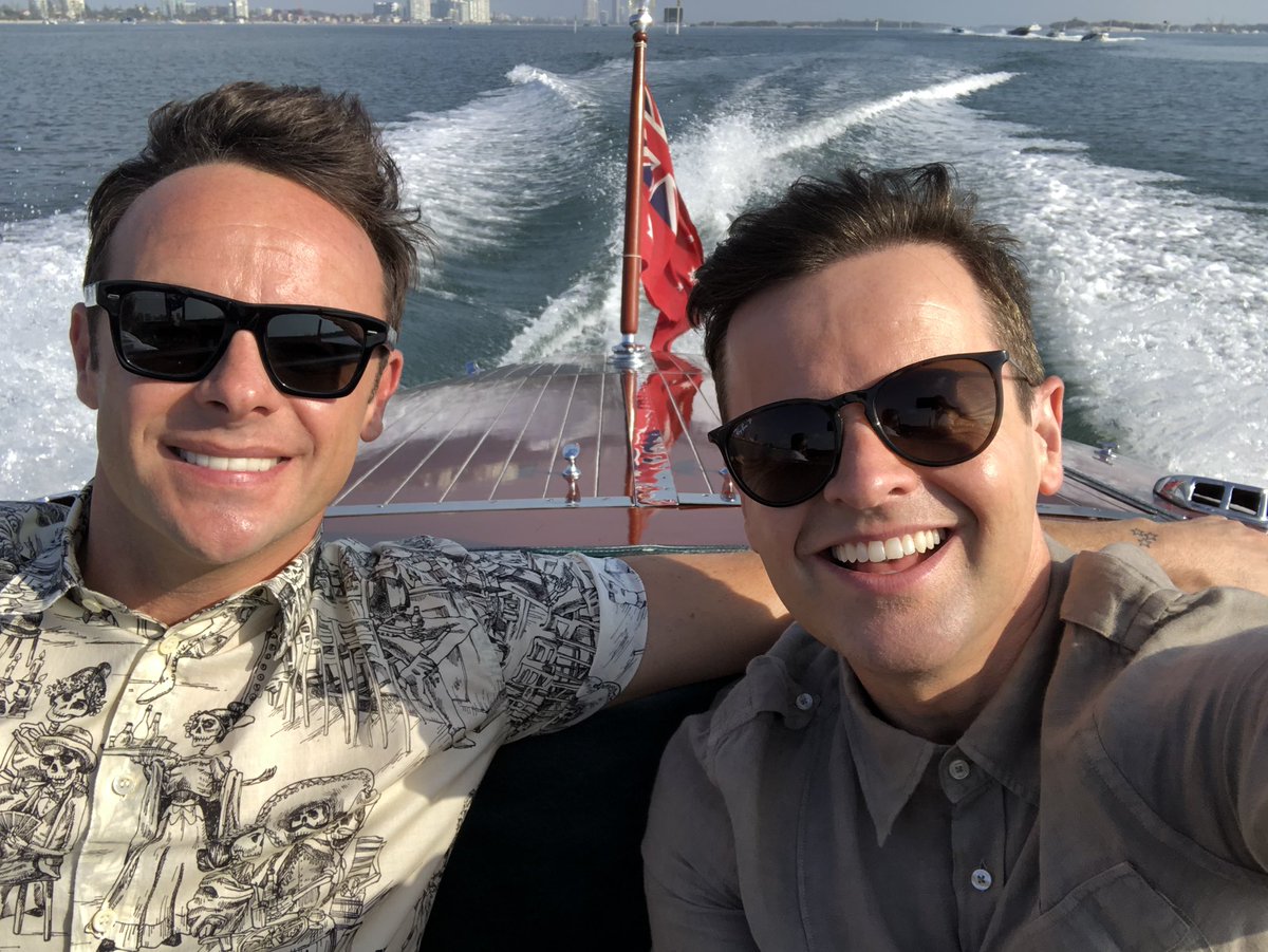 antanddec's tweet image. On our way to meet the class of 2019 🚤 #ImAceleb