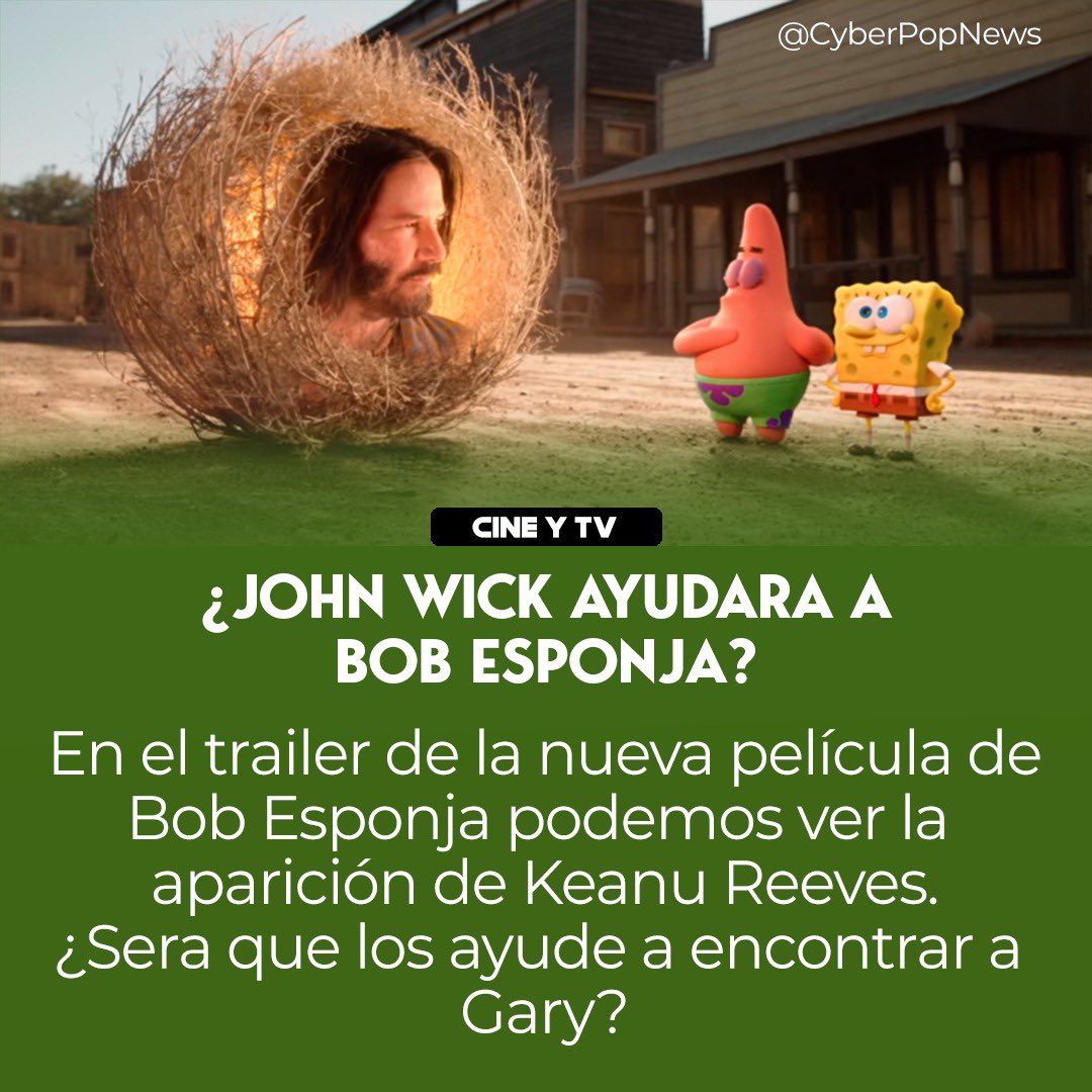 CyberpopNews's tweet photo. Este si es un crossover de verdad 😍 
¿Que es eso de crisis en tierras infinitas? 🙄
#KeanuReeves #BobEsponjaLaPelicula #BobEsponjaAlRescate #cine #noticias #cdmx #BobEsponja https://t.co/RPzkgDx2dh