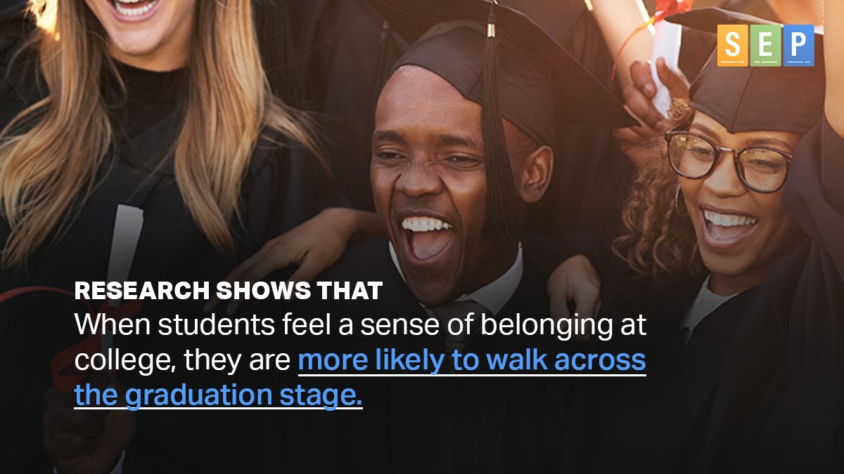SEPvoices's tweet photo. 2. Building a sense of "belonging": When students feel a sense of belonging on campus, they’re more likely to persist through challenges & earn their degree. Environmental cues and institutional messages that build belonging could #SupportStudentSuccess: https://t.co/Olx4x2NRfS https://t.co/c8bePsfRpo