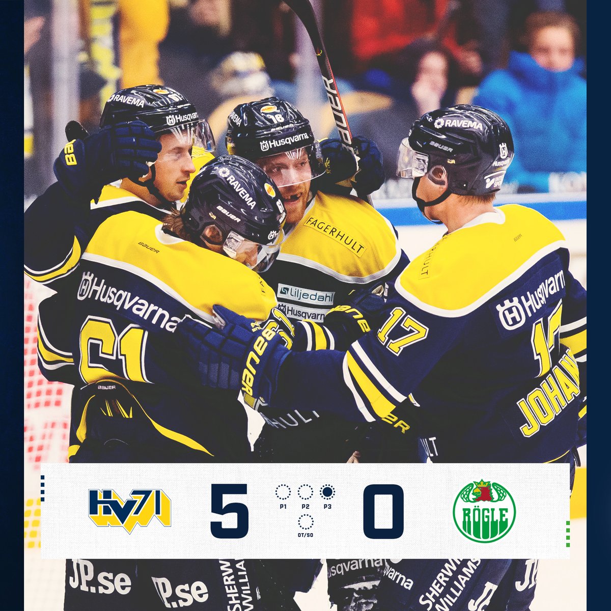 Hv71 Auf Twitter Seger Hv71 Vinner Mot Rogle Bk Med 5 0 F Sandberg C Sandberg J Andersson Camara Och Bergstrom Malskyttar Hv71