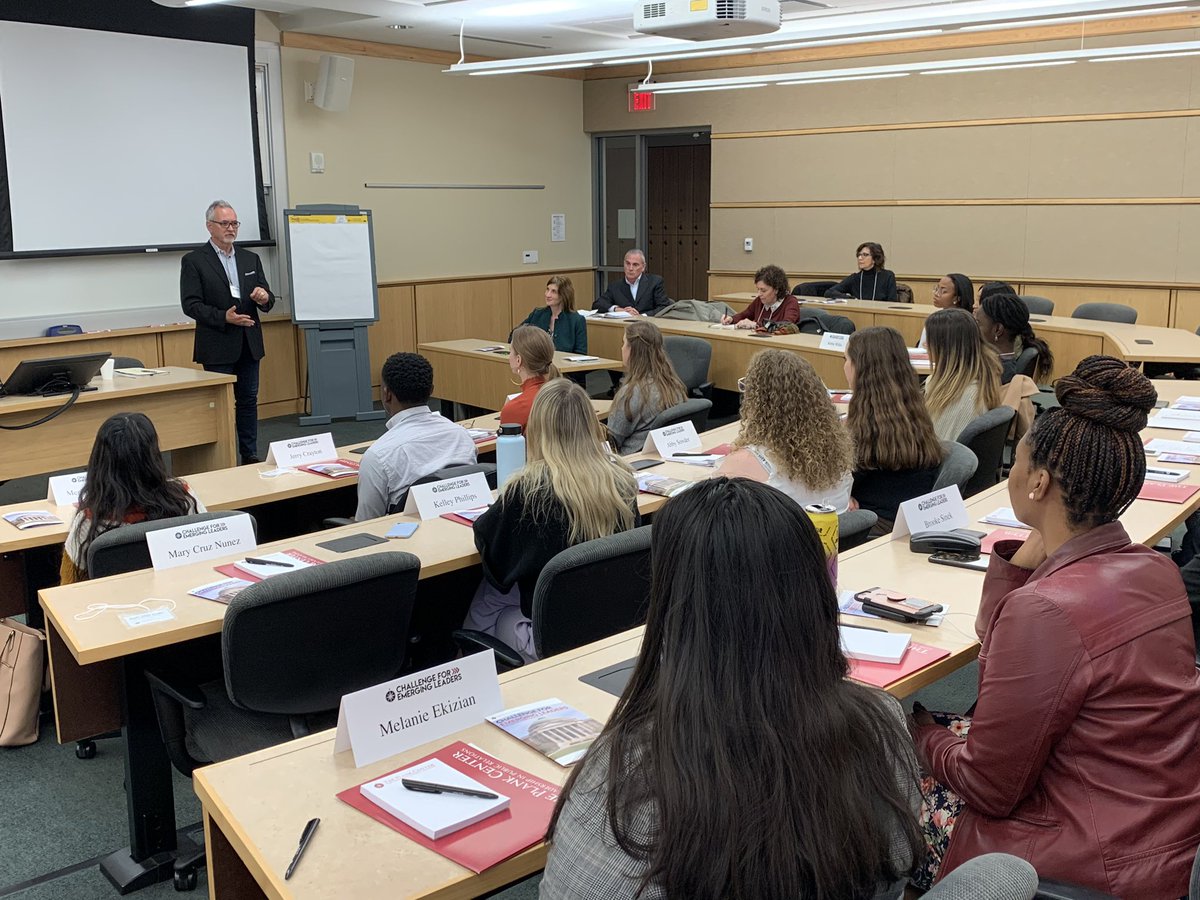 PlankCenterPR's tweet photo. In an effort to advance #leadership at all levels, the Center's fourth Challenge for Emerging Leaders. Program director, Dr. Bruce K. Berger, and board chairman, @skeithburton, welcomes #PublicRelations students to the intense, two-day #leadership workshop. #PlankPRChallenge https://t.co/kIoHCkP3Kc