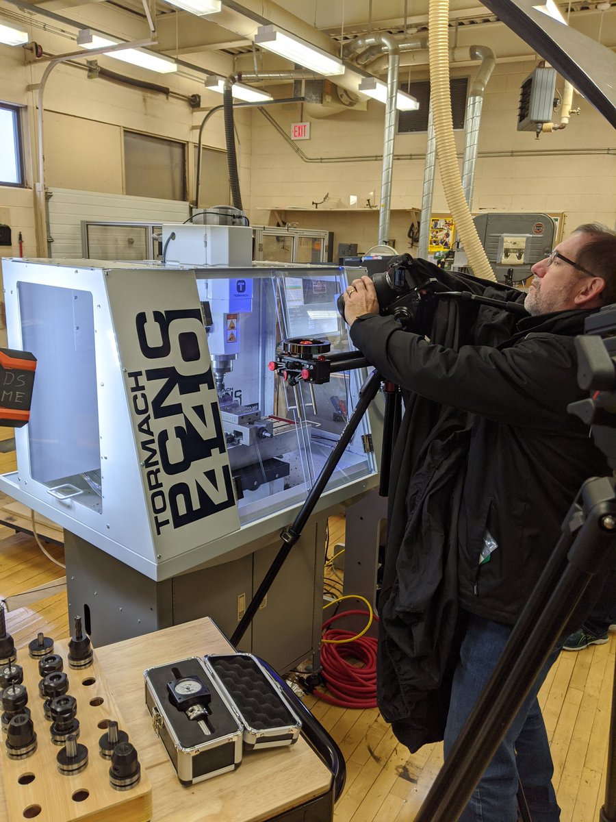 tech_swc's tweet image. Very professional video shoot on the new Tormach CNC Mill today. Thank you Jim Merrick.
