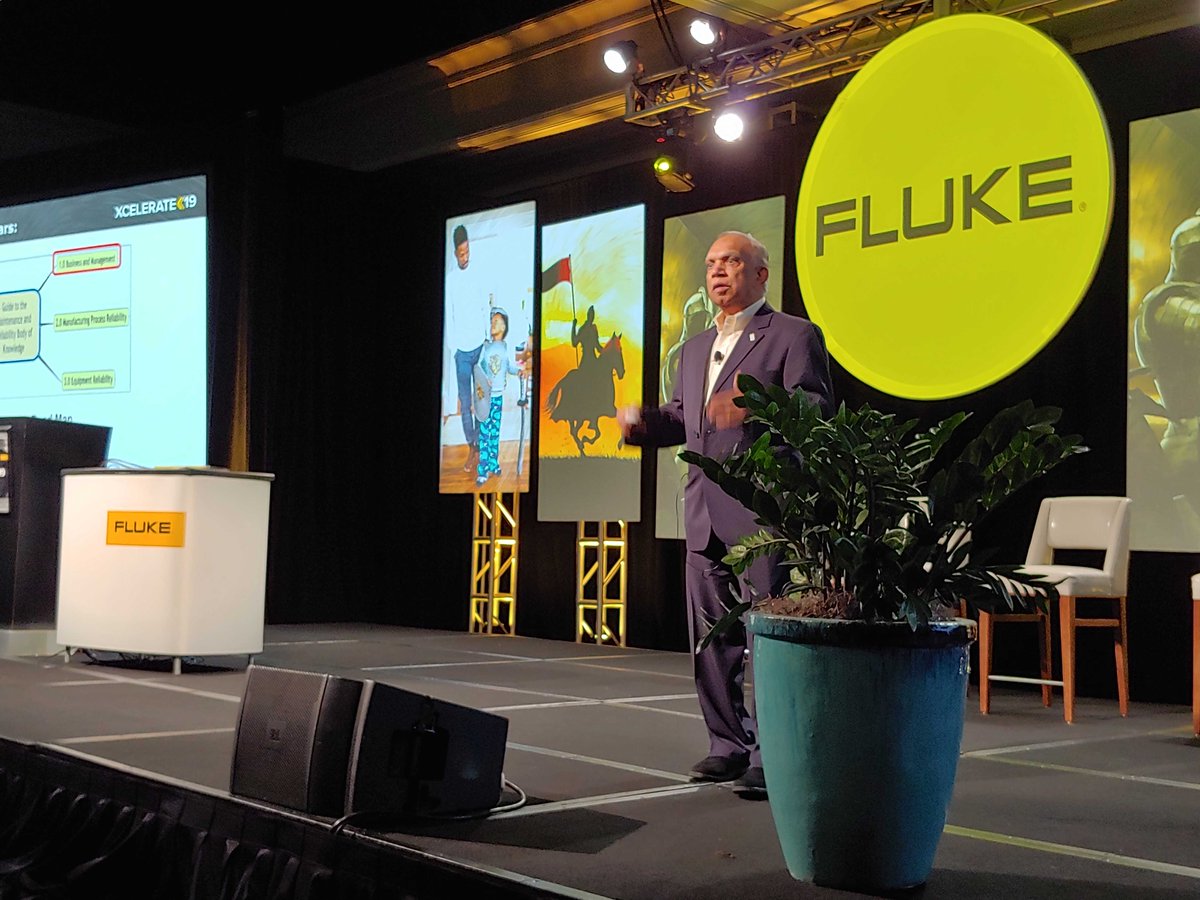 FlukeAccelix's tweet photo. "People are assets too!" insists Ramesh Gulati, a Tennessee-based M&R expert who advocates the certification of people and processes to prepare for Industry 4.0. Industry mistakes go uncorrected because of lack of training or processes. #ConnectedReliability #Xcelerate19 https://t.co/VtZdToZzlU