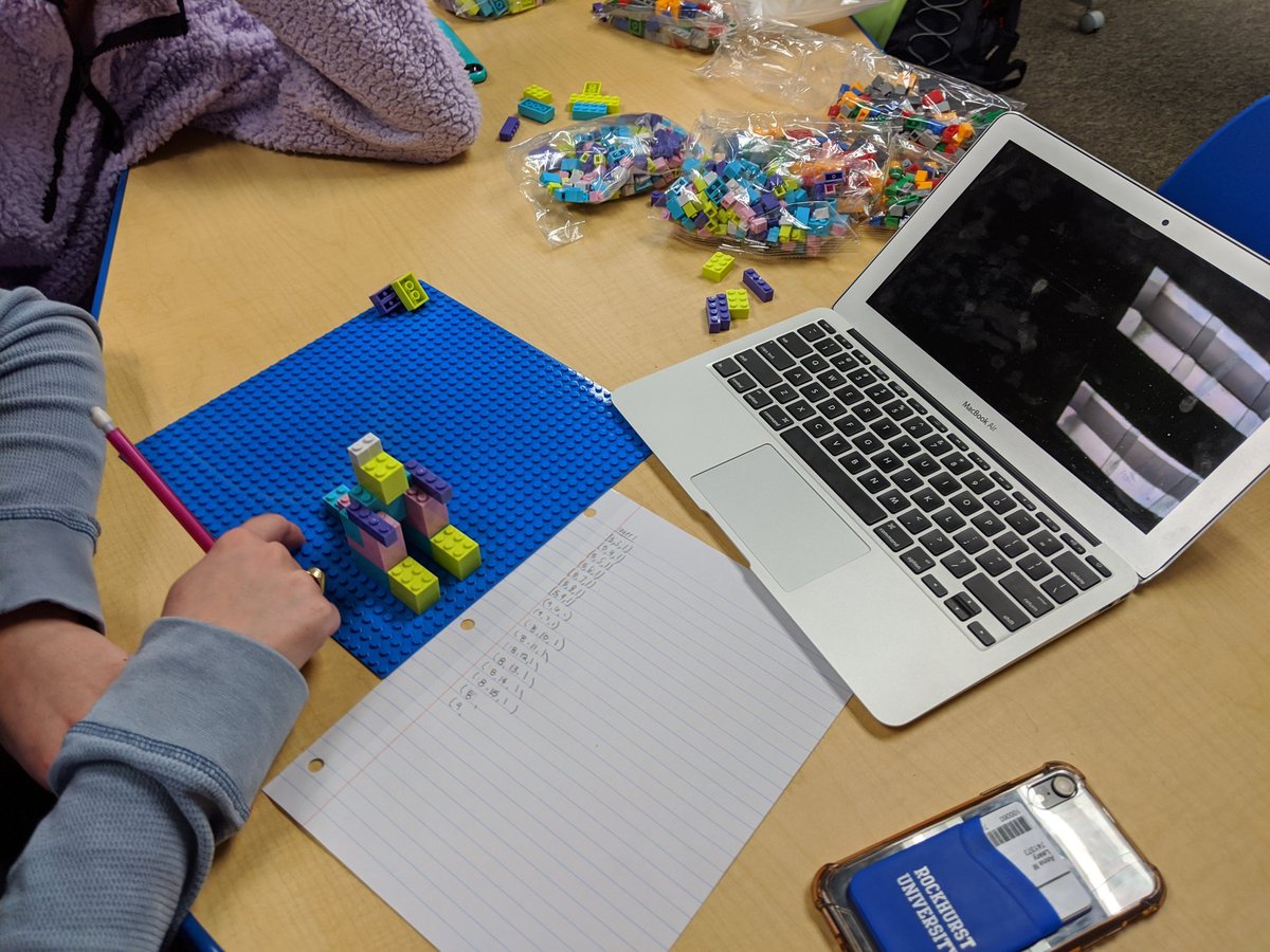 Creating squirrels using Legos to learn about 3D coordinate systems. Then using points to create online models of our squirrels using the Geogebra 3D graphing tool!  #mathplay #mathrecess