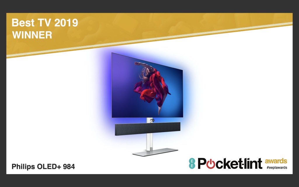 Our gorgeous OLED+984 just won Best TV of the year award at the <a href="/Pocketlint/">Pocket-lint</a> awards #eeplawards BAM! #philipsTV #looksbetter