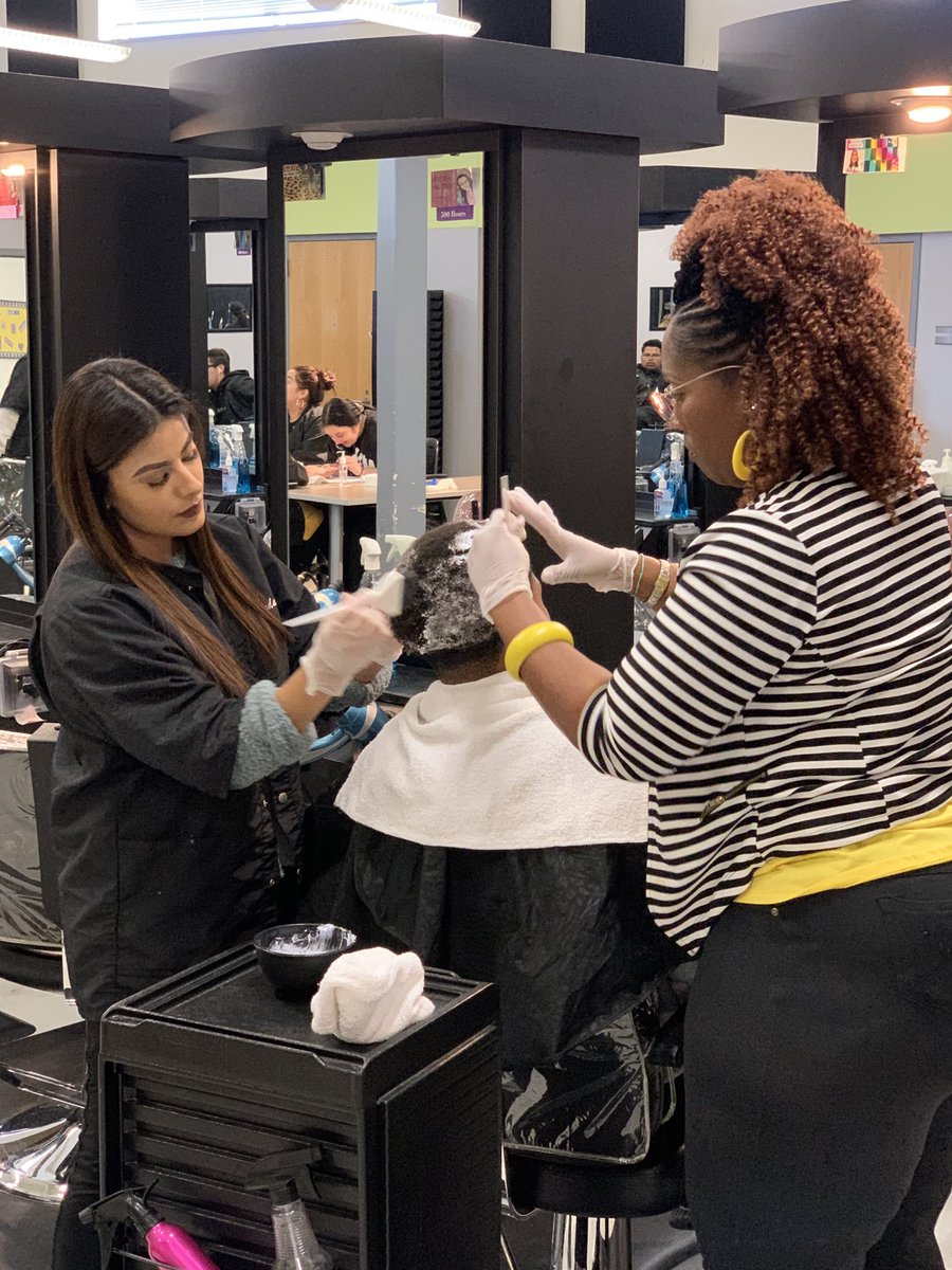 Shout out to ⁦<a href="/BCTAL_Cos/">BCTAL Cosmetology</a>⁩ for getting our Rebel game ready. Blonde prep for playoffs. #fnl #rebel #rebelrebellion #bisdshines #richlandhighschool.