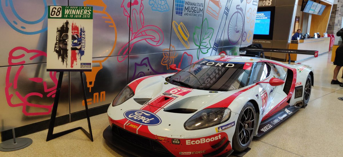 Check out this amazing addition to our lobby... it's part of the 2016 Le Mans-winning team, driven by Scott Dixon and two other drivers decorating our lobby during Ford v. Ferrari, courtesy of @CGRTeams
VROOOM!