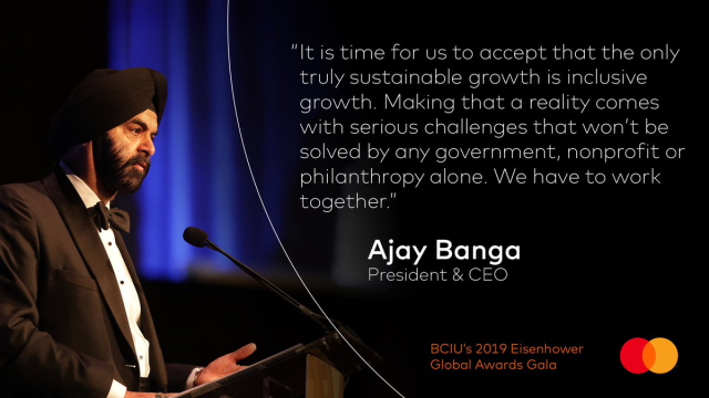 DancingCoraRed's tweet photo. Congratulations to Ajay Banga, recipient of BCIU’s 2019 Global Leadership Award! #bciugala #MastercardEmployee https://t.co/PXkyK29Rfq