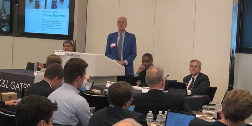 Ameresco's tweet photo. Our VP of Microgrid Services, Will Agate, spoke at the K&amp;L Gates 3rd Annual Storage Conference in Washington D.C. on how microgrids are an enabler to a broad array of energy storage opportunities. #Microgrid #Storage https://t.co/XoAonDS7O9