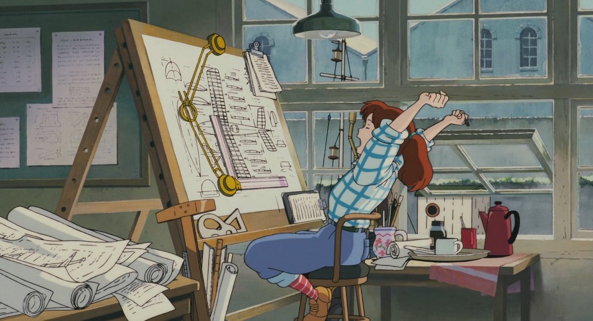 GhibliBrasil's tweet photo. Quase sexta-feira e a gente tá como? 😪 
Levanta a mão quem tá ansioso pelo feriado 🙋
.
Fio em Porco Rosso (dir. Hayao Miyazaki, 1992)
.
#PorcoRosso #StudioGhibli #HayaoMiyazaki #FioPiccolo https://t.co/a7Rxfk4isw