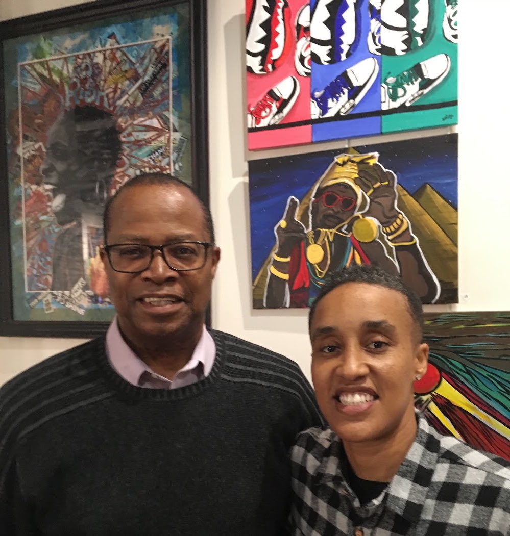 TheParksMainSt's tweet photo. Artist Summer Clinkscale with @edwinwashington at the @vvcoop #DisruptorsInColor event. #DCArtist #LocalArtist https://t.co/CXWO2oFmdN