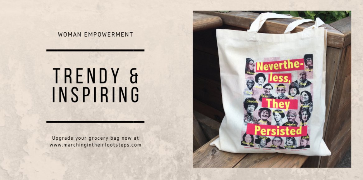 TheirFootsteps's tweet photo. Everyone needs their own reusable bag. Make yours trendy and inspiring with our #marchingintheirfootsteps tote bags! You can find them at https://t.co/5H10hTIeHZ #womanempowerment https://t.co/C7fJksQQ5Q