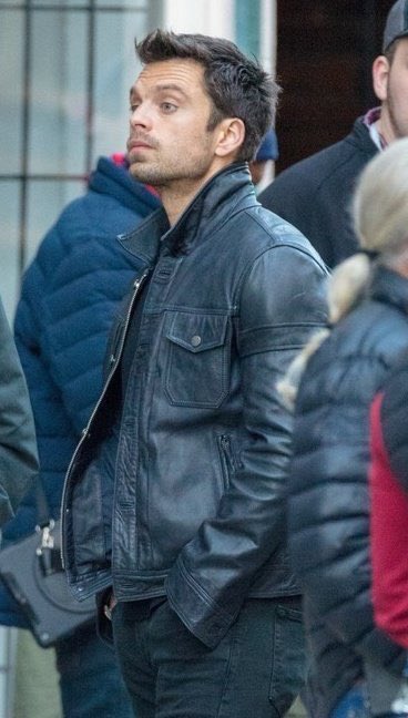 buckysvojce's tweet image. bucky barnes out in public with a leather jacket and leather gloves to hide his metal arm i- i’m about tO SCREAM