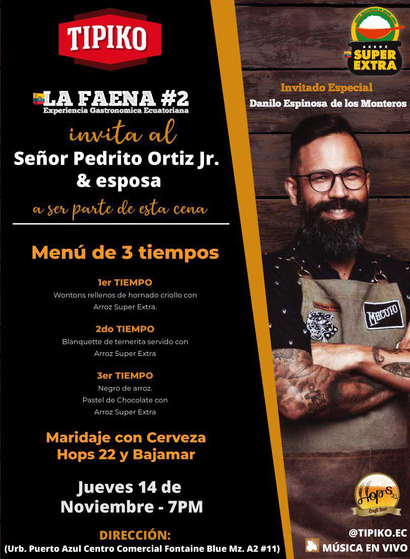 pedritoortizjr's tweet photo. Hoy tengo está invitación y no podría estar más feliz :) gracias @ArrozSuperExtra y #Tipiko https://t.co/Ot0brGWQpL