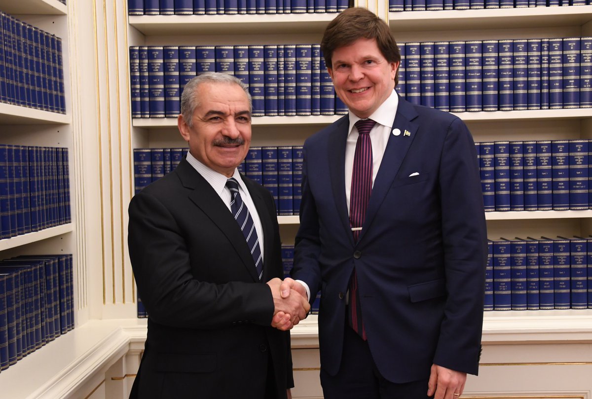 PM @DrShtayyeh expressed his appreciation for #Sweden on its generous support for #Palestine politically & financially, especially its contributions to the @UNRWA, which is the cumulative memory of the #Palestinian people
