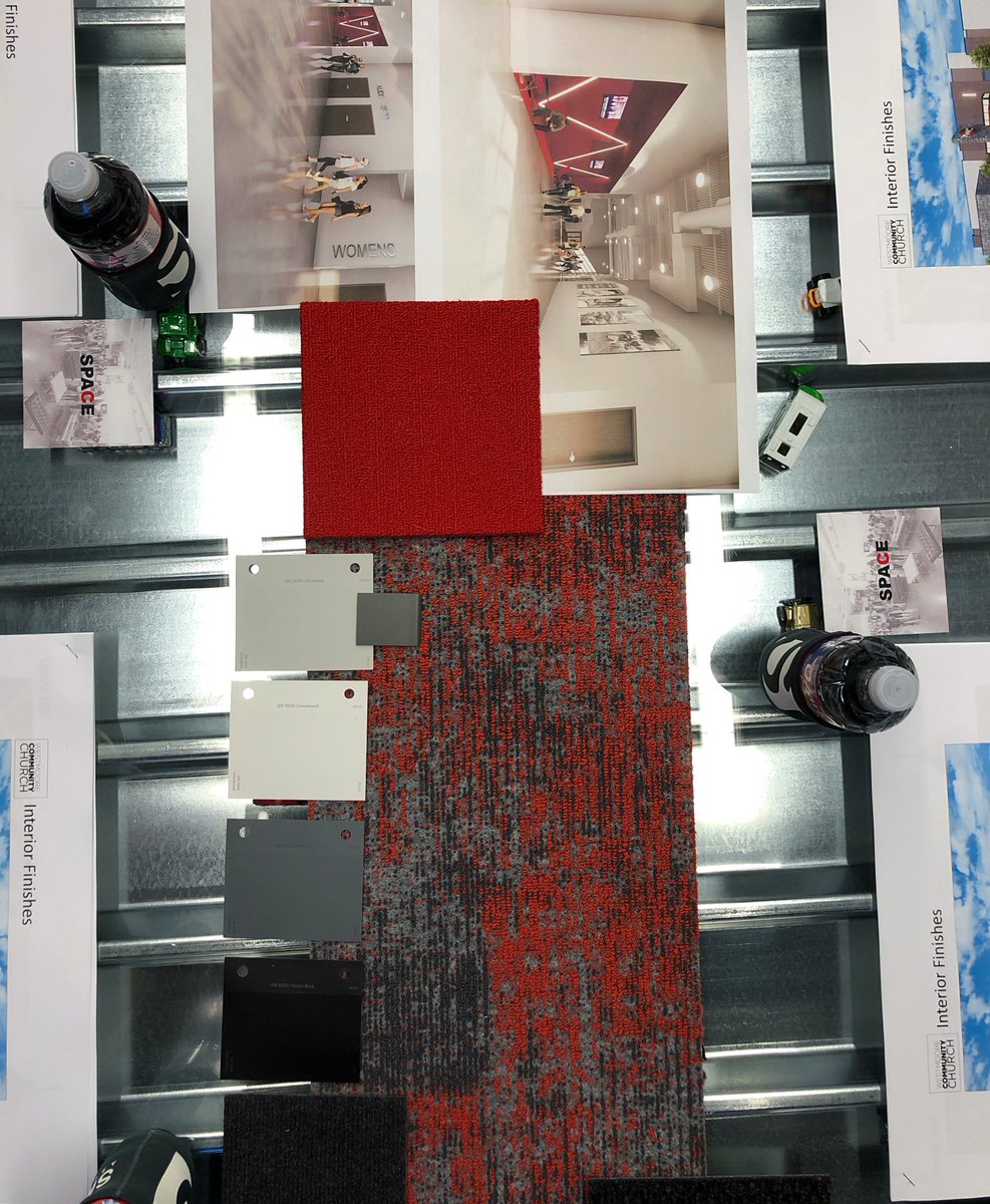 SAStudioOK's tweet photo. A finish meeting took place in our office today! We love showing clients a vision of their ideas through design and detail.

#SmallArchitects #Architecture #InteriorDesign #CommercialArchitecture #ChurchArchitecture #Finishes #FinishMeeting #InteriorDetails https://t.co/jAg8DaHoXN