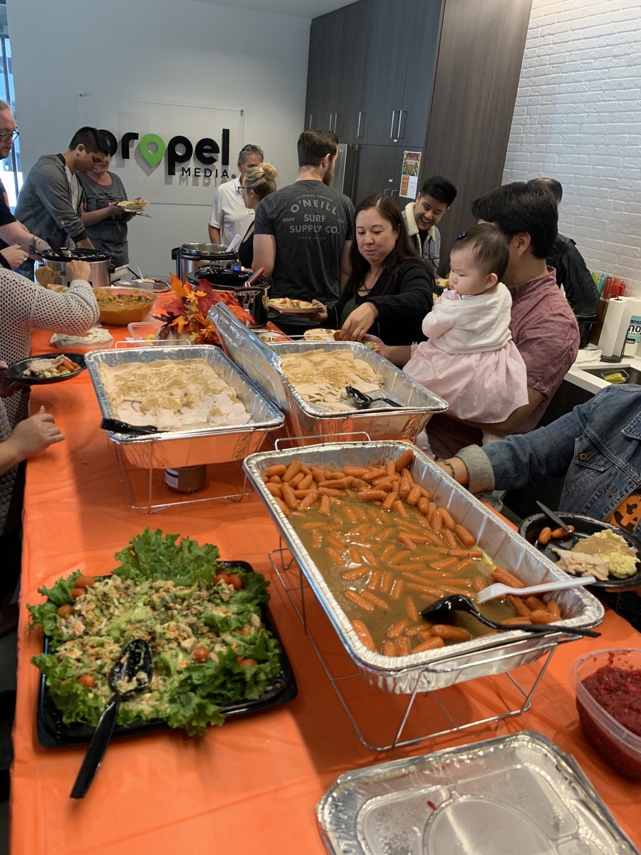 propelmedia's tweet photo. Thanksgiving came early in our office! 😍🍗🌽🍽️ #happythanksgiving #propelmedia #findyourmoment https://t.co/23GfneW5W4