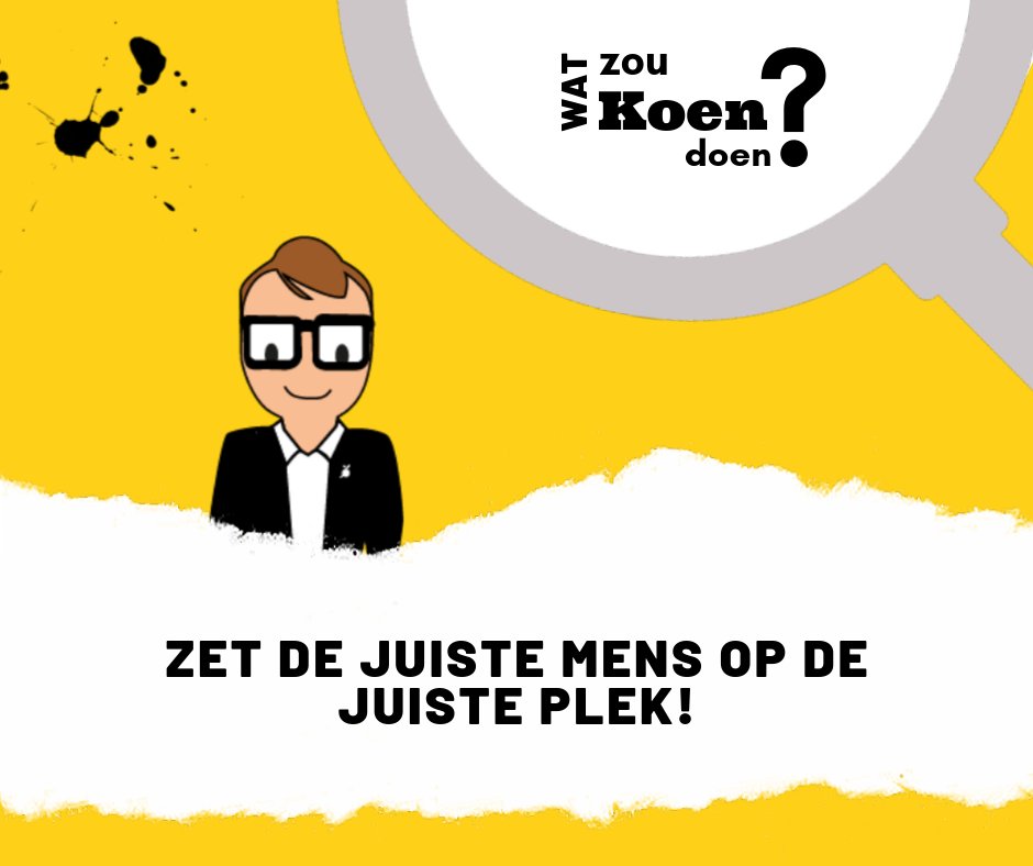Elke donderdag geven we een inspirerende tip! Deze week is onze Koen aan de beurt. Wat zou Koen doen?
Zet de juiste mens op de juiste plek: innoveren is mensenwerk! Weet wie de DIPpers (mensen Die In Problemen denken) en DIMmers (mensen Die In Mogelijkheden denken) zijn.