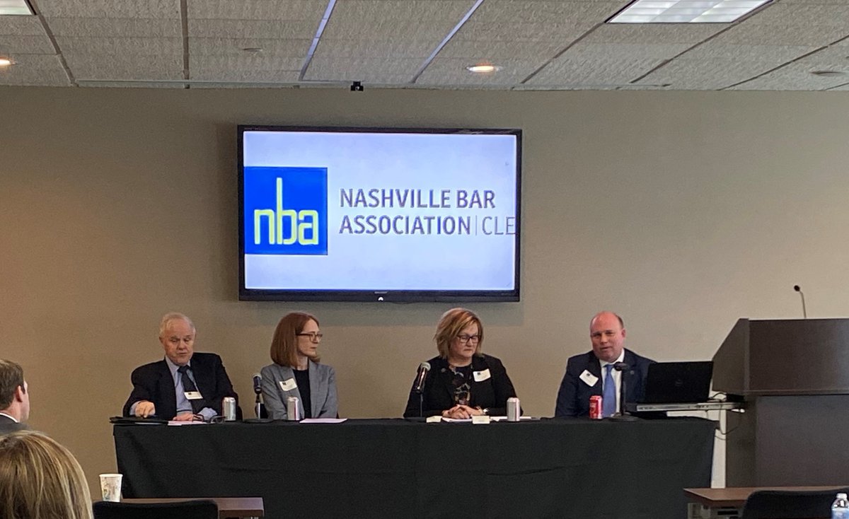 NashvilleBar's tweet photo. Thank you Magistrate Judges Joe B. Brown, Chip Frensley, Barbara Holmes, and Alistair Newbern for speaking at the Advanced Federal Court Practice Institute today at the NBA! #NBACLE https://t.co/txwegeUr8m