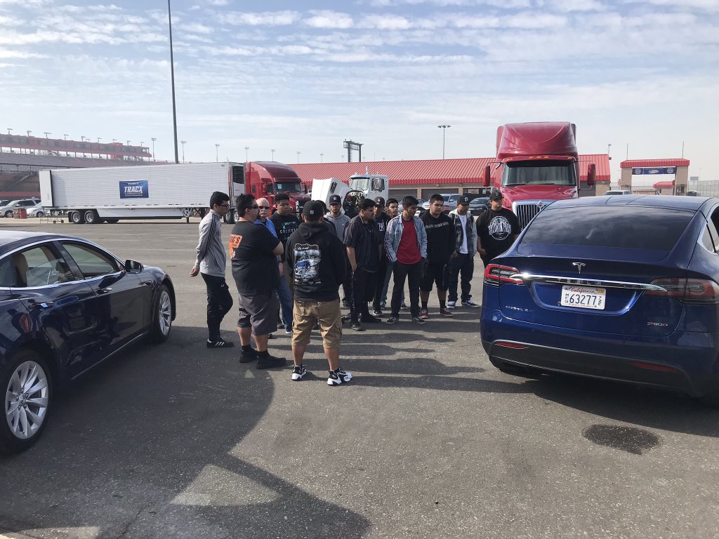 TonySciarra's tweet photo. Thanks @TRACXexpo with @tecequipment and @VelocityTrucks for having @Tesla and all the other educators and partners over to discuss the future of Transportation Workforce Development with local high schools! #TRACX https://t.co/nDwzVxaPne