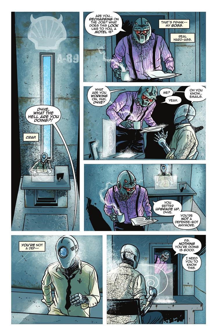 13. D4VE (and all subsequent D4VE books)By  @ryanwriter,  #ValentinRamon and  @DavidHedgecock The singularity happens.Mankind is destroyed.Well shit, who's going to do all this paperwork?Such an amazing series, especially for those who know the 9-5 grind all too well