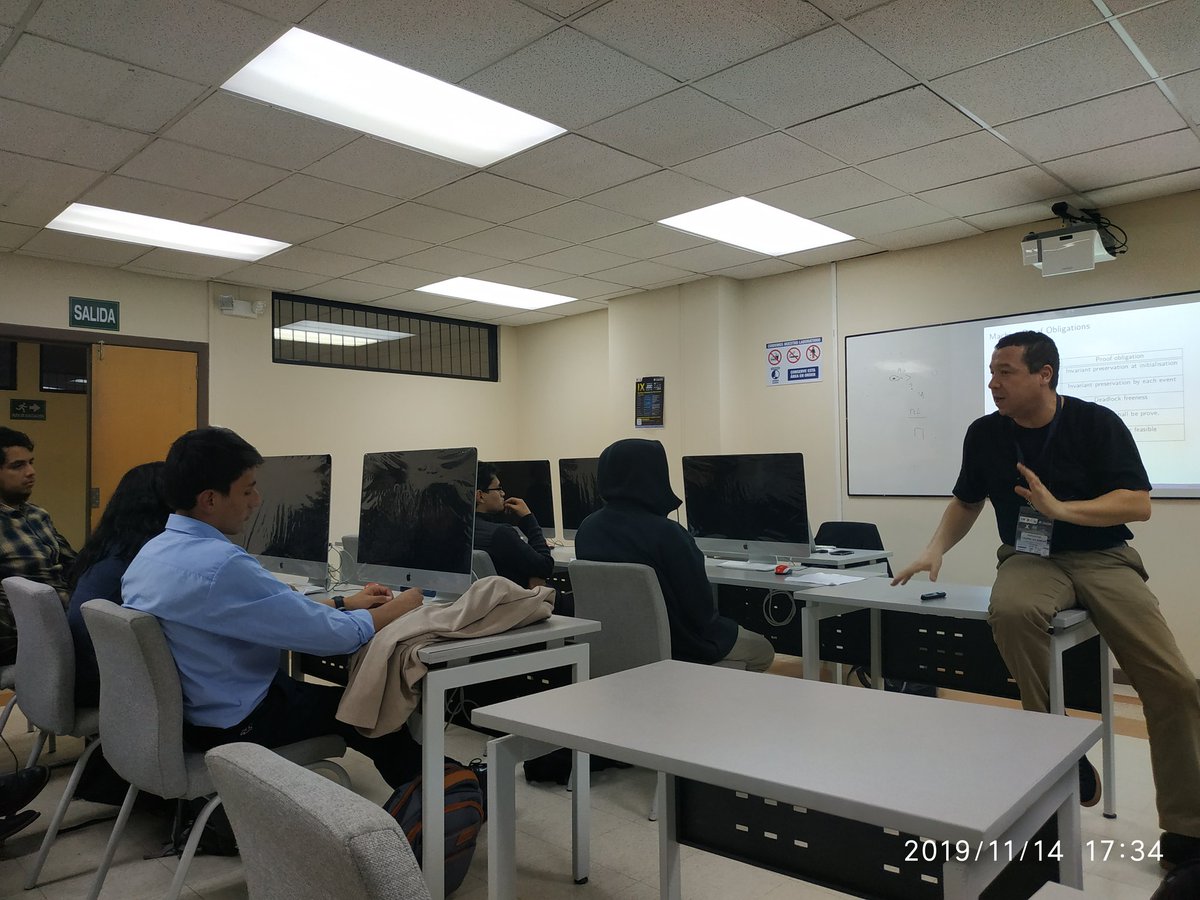 KushiRimay's tweet photo. #JISIC #JISIC2019 Día 2 del curso "Refinement and proof based software development", Professor Yamine Ait Ameur del @Inp_EnseeihtEs @EPNEcuador @FIS_EPN #SW_Quality_Security https://t.co/X5gy08C9ra