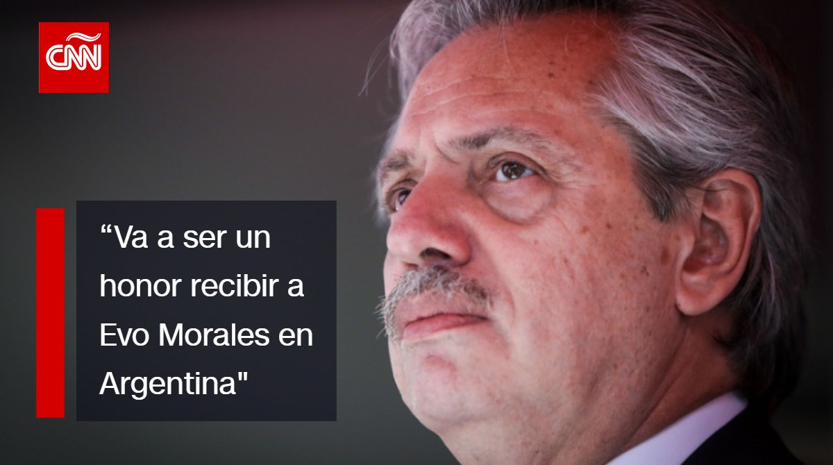El presidente electo argentina, Alberto Fernández @alferdez, se refirió a la situación de Evo Morales y a la crisis de #Bolivia: "Va a ser un honor recibir a Evo Morales en Argentina"https://cnn.it/2OigT8a
