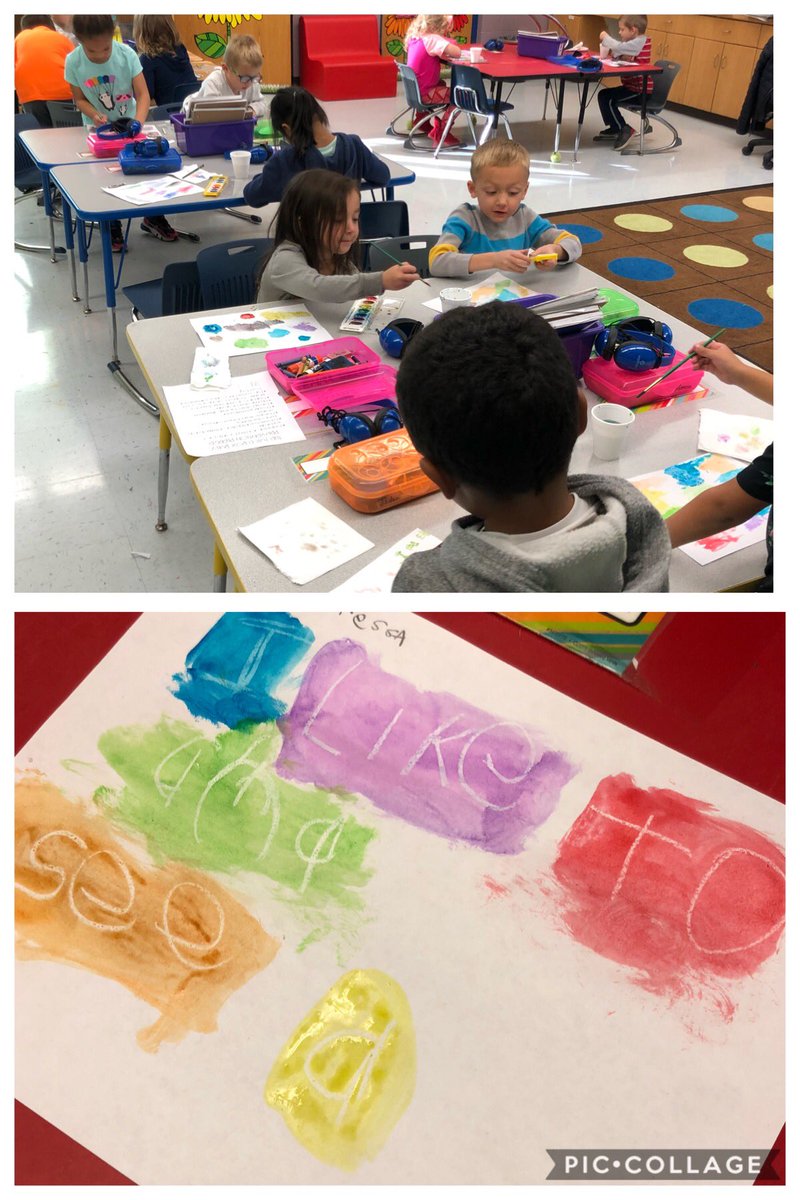 flores_kinder's tweet photo. Mystery word painting today in class!! #WPSproud #KinderRocks #Words @CessnaUSD259 https://t.co/s7D25rMxXf