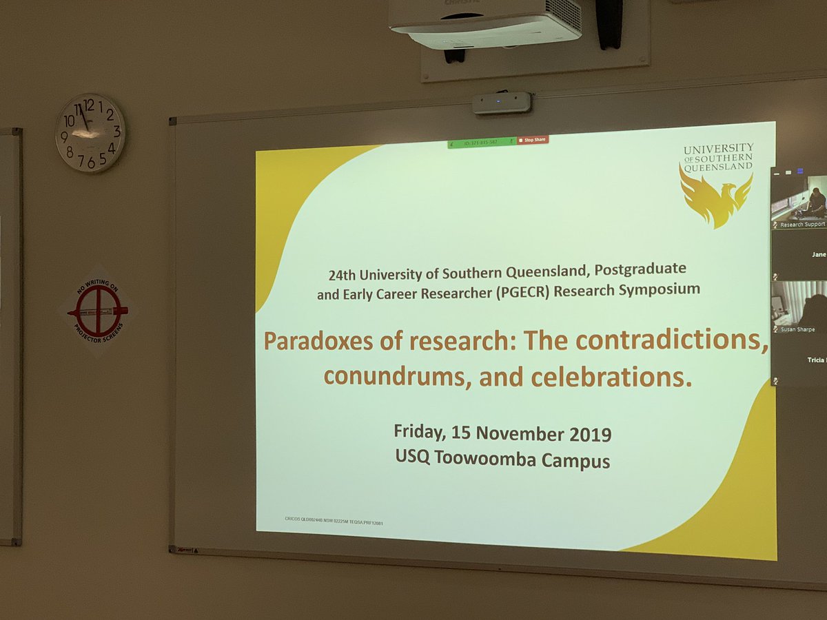 Full day <a href="/usqedu/">usqedu</a> Postgrad &amp; Early Career Researcher Group - Research Symposium ready to start! #usqPGECR 😎📚. Toowoomba campus. Rm G414. All welcome👋