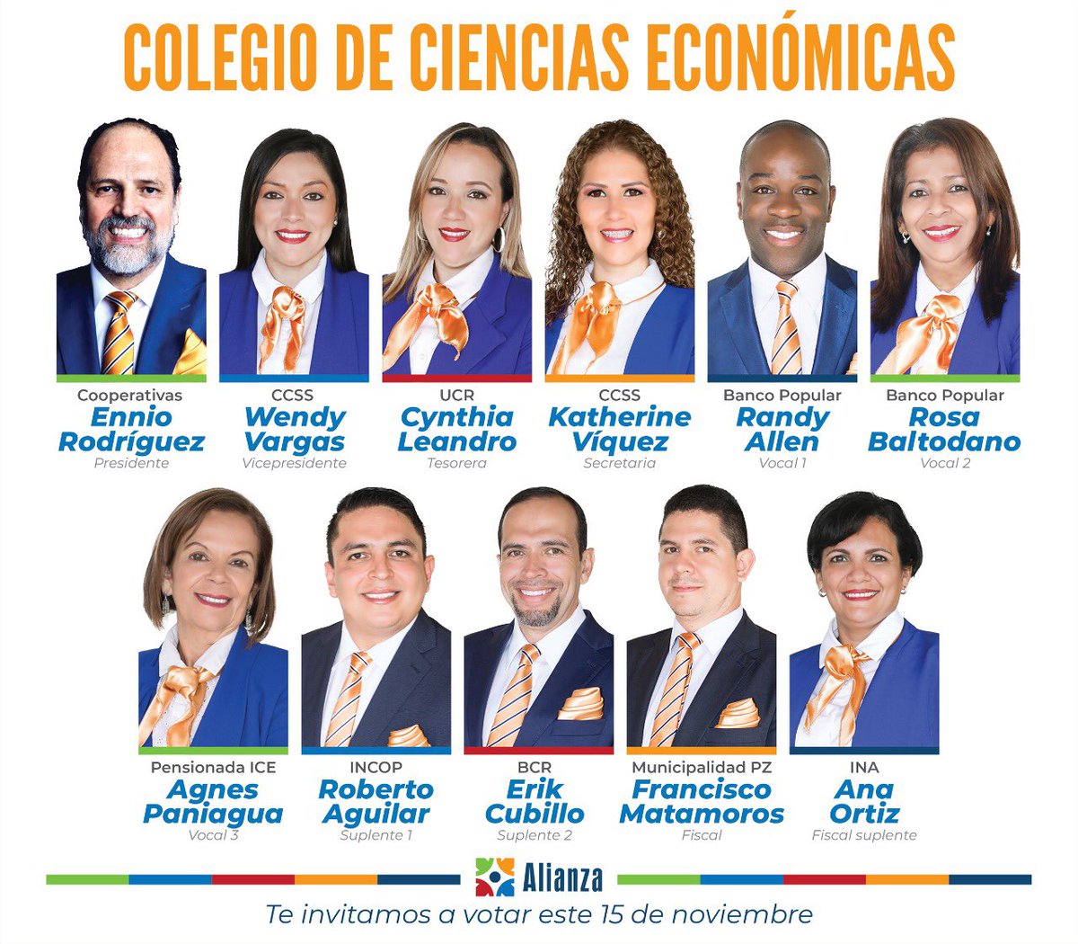 Este Viernes vote Alianza, para la Junta del Colegio de Ciencias Económicas