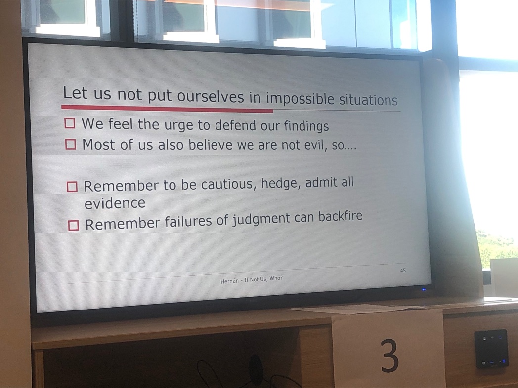 MaryOKeeffe007's tweet image. Lessons for life as a researcher by @_MiguelHernan 
A brilliant and very thought provoking talk 👏