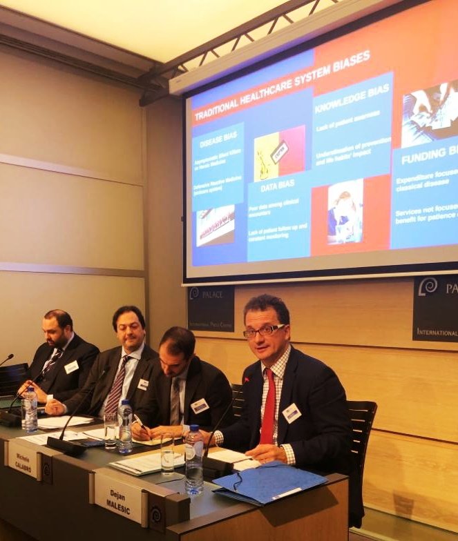 dejomal's tweet photo. How innovation &amp; #ehealth can lead to a new model of services? This was the key topic of my speech at today's (14th Nov 2019) @CBBA_EUROPE Health conference in Brussels. Really enjoyed very interactive panel discussion. #digitalhealth @Previnet_Spa @previmedical @RBMSalute https://t.co/r8aQpH6RhW