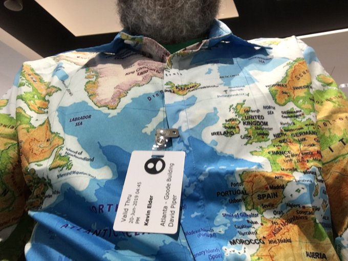 DocKevinElder's tweet photo. @datakmart @MarkTNelson @acbeers Great Shirt, wear it again next year and maybe I can wear mine and be there too! Where will TC be in 2020, is it announced yet?? #Data2020 #Data19 #MapShirts https://t.co/9RMpBb14tn