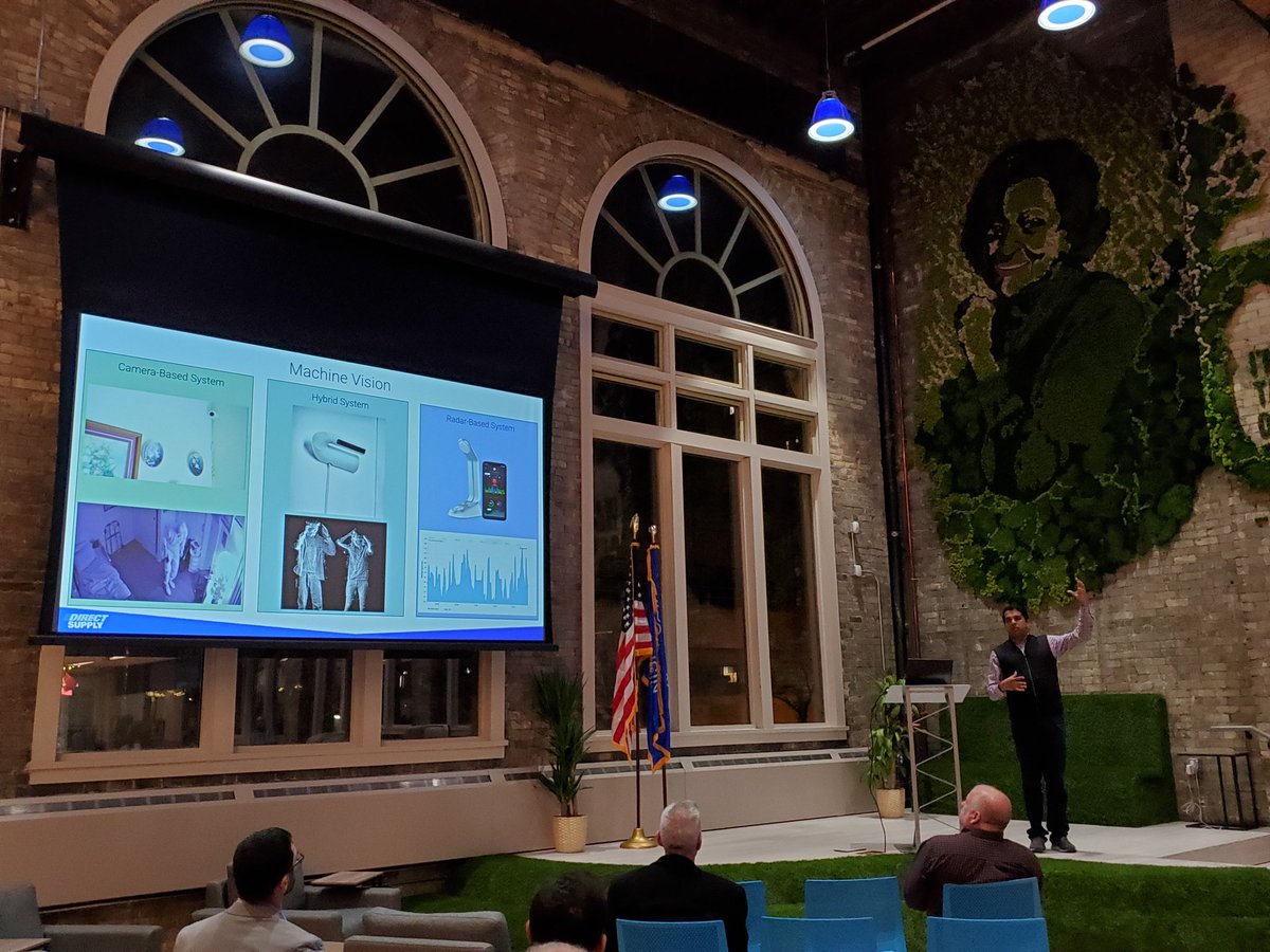 bandereggmke's tweet photo. At Direct Supply Innovation and Technology Center where Nithin Ramachandran of @_DirectSupply discusses the crucial role of artificial intelligence in the design of senior living spaces.
Another #StartupMKEweek and #StartupWIweek event. https://t.co/tpkbVhjRct