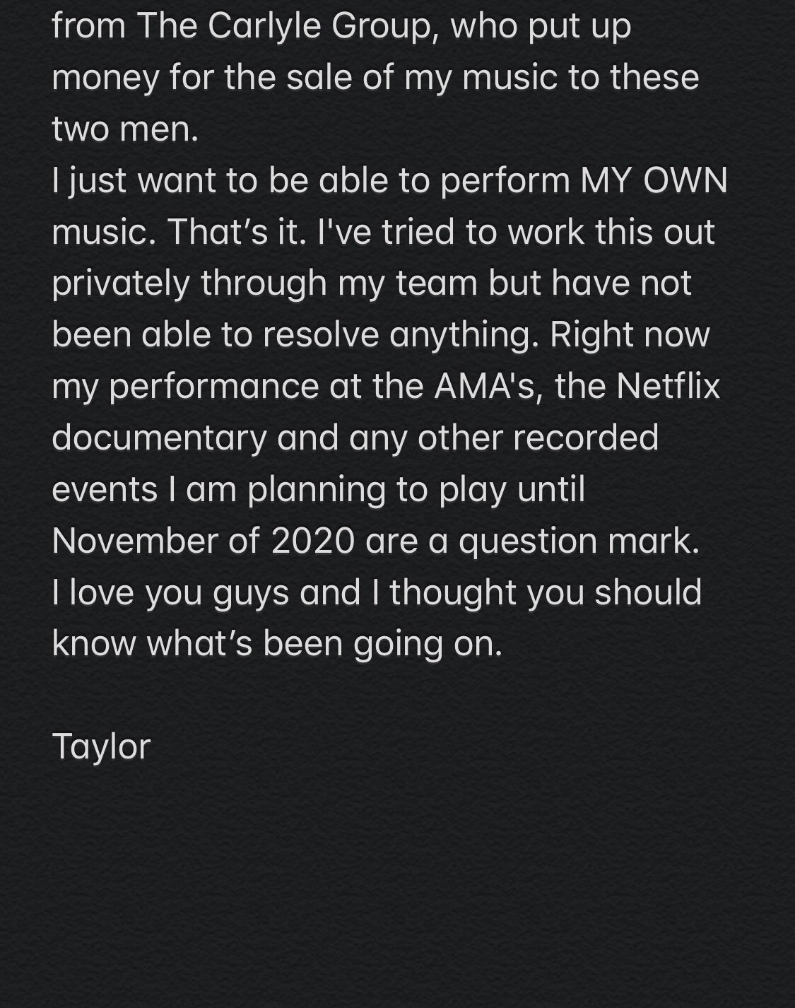 Foto unggahan Taylor Swift di Twitter