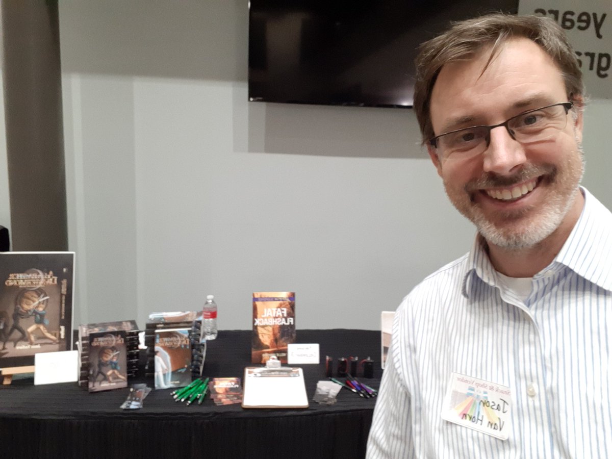 Dr_VanHorn's tweet photo. Book signing tonight. Always so much fun! And promo of my wife @KellieMParker release with #LoveInspired by @HarlequinBooks on Dec. 3. Lovely! Oh and reading lights created by my 11yo son!
#AlabasterDangermond
#FatalFlashback https://t.co/c0WHB61a20