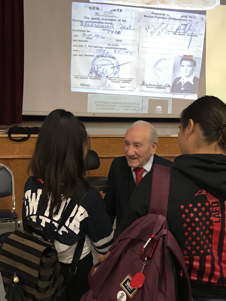 Cara Schneider (@cara_lausd) on Twitter photo Holocaust Survivor Joseph Alexander captivated Monroe HS World History students with his inspiring tale of perseverance and powerful message of speaking out against injustice. <a href="/LAUSDNorthwest/">LAUSD Local District Northwest</a> <a href="/ThePearlPost/">DPMHS Student Media</a> @lamoth1961 Holocaust Survivor Joseph Alexander captivated Monroe HS World History students with his inspiring tale of perseverance and powerful message of speaking out against injustice. <a href="/LAUSDNorthwest/">LAUSD Local District Northwest</a> <a href="/ThePearlPost/">DPMHS Student Media</a> @lamoth1961